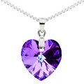Löb Damen Halskette 925 Silber Herz Anhänger Zirkonia Kristall Lila Blau Herzkette Herzanhänger Herzform Unendlich Liebe