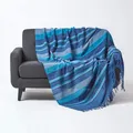 Tagesdecke Morocco, blau, SofaÜberwurf aus 100% Baumwolle, weiche Wohndecke 1...