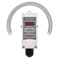 EMOS P5683 Anlegethermostat mit einstellbarer Schaltempfindlichkeit, Schraubenfeder und digitalem Display / Rohranlegethermostat Einstellbereich 5 °C bis 80 °C, 45 x 45 x 110 mm