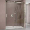 doporro Duschtür Nischentür dusche Duschabtrennung Duschkabine 130x195cm ESG-Sicherheitsglas Duschtür aus Klarglas teilgerahmt inkl. NANO-Beschichtung Teramo4
