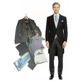 Freiherr von Falkenhausen Anzug Cut / Cutaway Anzug als Stresemann Gehrock 7-teiliges Set (Cutjacke, Stresemann Hose, Hemd, Weste, Plastron etc) Set Cutaway Anzug, inkl. Cutjacke & Stresemann Paket (Morning Coat) schwarz 106