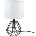 Weiß Schwarz Vintage Tischlampe Nachtlampe 1x60W/E14 x16,5x30,5 [cm]