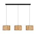 BRILONER - Pendelleuchte mit Seegras Schirm, 3x E27 Fassung, max. 10 W, Boho, aesthetic, Hängeleuchte, Hängelampe Esstisch, Esszimmerlampe hängend, Wohnzimmerlampe, 110 x 25 x 120 cm (LxBxH), Natur