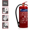 Pulverfeuerlöscher, Brandklassen A, B, C, Manometer, 6kg
