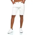 JEEL Jeansshorts Herren - kurze Hosen Männer - Jeans Shorts - Slim-Fit 5-Pocket-Style, Stretch weiß W32