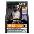 Pro Plan Grain Free Medium und Large Adult Sensitive Digestion, Hundefutter trocken, reich an Truthahn, 1er Pack (1 x 12 kg)