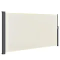 Juskys® Seitenmarkise Dubai 180 x 300 cm ausziehbar Blickdicht, Sichtschutz für Balkon & Terrasse, Seitenrollo mit Wandhalterung - beige