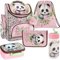 Schulset für Mädchen 5-teilig Sweet Panda 10 Derform - Rosa/Grün