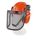 DEMA Forsthelmkombination DFK3 – Schutzhelm, Forsthelm, Forstschutzhelm – mit Gehörschutz, Gesichtsschutz, Schnittschutz, 52–63 cm, EN-Norm – Waldarbeit, Forst, Garten, Sicherheit