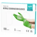 EUROPAPA® 100x Nitrilhandschuhe Einweghandschuhe Einmalhandschuhe Untersuchungshandschuhe Nitril Handschuhe puderfrei ohne Latex unsteril latexfrei disposible gloves (S, Grün)