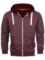 Indicode Herren INBaustian Sweatjacke mit RIPP-Bündchen und Kapuze | Kapuzensweater Hoodie für Männer Wine, XXL