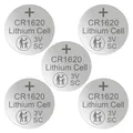 Hückmann Lithium-Knopfzelle CR1620, 3V / 70mAh, 5er Set (5 Stk., CR1620, 70 mAh) (148261)