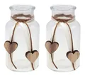 ZauberDeko Tischvase 2 Vasen Hochzeit Vintage Tischdeko Gläser Herz Deko Geburtstag ANNA