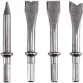 Original Einhell 4-tlg. Meißel-Set (Meißelhammer-Zubehör, Stahl, 120 mm, Sechskantaufnahme, für Druckluft-Meißelhammer wie TC-PC 45, inkl. 3x Flach- und 1x Spitzmeißel)