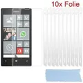 Cadorabo 10x Schutzfolie für Nokia Lumia 520 Display-Schutzfolien in Weiß hochtransparent