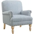 Mid.you Ohrensessel Jaya, Blau, Holz, Metall, Textil, 76x89x73 cm, gepolsterte Armlehnen, Wohnzimmer, Sessel, Ohrensessel