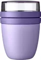 Mepal Lunchbox Lunchpot Mini Ellipse, 300 ml + 120 ml, Vivid Lilac, Polypropylen (PP), PCTG, Praktischer Joghurt- & Müslibecher, Unterteilung für Joghurt & Müsli