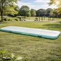 HAGO24 | AirTrack | Turnmatte 400cm Mint | Gymnastikmatte | Tumbling Matte | elektrische Pumpe | Yoga Turnen Pilates | Drop Stitch | 400x100x10cm | Tasche