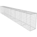 vidaXL Gabionenwand mit Abdeckung Verzinkter Stahl 600x50x100 cm 142530