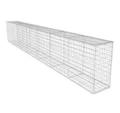 vidaXL Gartenzaun Gabionenwand mit Abdeckung Verzinkter Stahl 600x50x100 cm, (1-St)