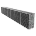 vidaXL Gabionenwand mit Abdeckung Verzinkter Stahl 600x50x100 cm NEU