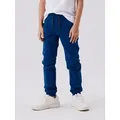 Name It Jogginghose NKMSWEAT für Jungen mit verstellbarem Bund und Kordelzug unifarben, casual, regular fit, Baumwollmix, Rundhals blau 110
