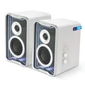Edifier QR30 Aktiver Desktop-Lautsprecher mit Bluetooth V5.4, dynamische Lichteffekte, 30 Watt RMS – Weiß