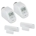 Homematic IP Set Heizen – Easy Connect 2er-Set, Digitale Steuerung für Heizung per App, Alexa, Google Assistant, einfache Installation, Energie sparen, Thermostat und Fenstersensor, 153413A0