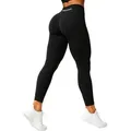 Smilodox Leggings Isalia, Size Up empfohlen, High Waist Booty Scrunch Leggings Shaped Fit Sport Hose, Blickdicht, Fitness Yoga Training Freizeit schwarz XS