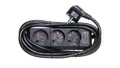 3m Steckdosenleiste 3x230V schwarz H05VV-F Eco-Line 1157504130