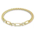Swarovski Dextera Halskette, Statement, Gemischte Glieder, Weiß, Goldlegierungsschicht