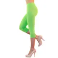 YESET Leggings Damen Capri 3/4 Leggings Baumwolle hoher Bund GRÜN-HELL XL Highwaist-Leggings grün XL