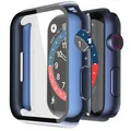 Hard Hülle mit Glas Displayschutz Kompatibel mit Apple Watch Series 9 Series 8