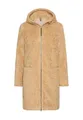 camel active Damen Teddyfell Mantel lang mit Frontzipper & Kapuze Cashmere, womenswear-46