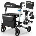 AREBOS Alu Rollator klappbar Leichtgewichtsrollator Laufhilfe Gehhilfe Gehwagen