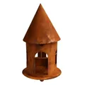 Manufaktur Lichtbogen Rost Vogelhaus rund 46 cm hoch