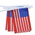 AZ FLAG - Fahnenkette Usa 48 Sterne 6 Meter Mit 20 Flaggen - 21x14 cm - Vereinigten Staaten Von Amerika Girlande Flaggenkette 14 x 21 Cm
