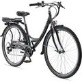 Teutoburg Senne Pedelec mit 7-Gang Shimano Kettenschaltung, 250W und 10,4 Ah / 36 V Lithium-Ionen-Akku - Schwarz