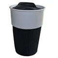 RheVeTec RheFLEX Kaffeebecher to go Porzellan/Travel Mug 350ml Neuheit 3 Farben (Schwarz)