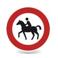Betriebsausstattung24 Verkehrsschild Für Reiter verboten - 31,5 cm Ø - Aluminium, geprägt - VZ: 258