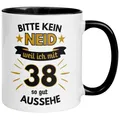 Tasse 38. Geburtstag Mann – „Bitte kein Neid“ – Geburtstagsgeschenk Männer