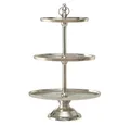 BOLTZE GRUPPE GmbH Dekoetagere Etagere Mico 3 Ebenen Aluminium H 94cm Ø 30cm silber
