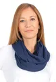 Weicher und leichter Damen Loop Schal Uni Farben Rundschal Ganzjahres Schal Schlauchschal Accessoires - Carina (P4 dunkelblau)