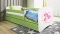 Raumhirsch Furniture Kinderbett 70x140, 80x160, 80x180 cm - Komplettset mit Matratze & Schublade (Bett für Mädchen, Einzelbett Kinder 2–12, mit Rausfallschutz & Lattenrost), verschiedene Farben & Designs