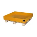 Auffangwanne Ölauffangwanne Stahl ohne Gitterrost 1200x1200x185mm 230 L Orange