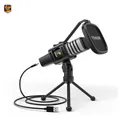 USB Kondensator Mikrofon Nierencharakteristik Popfilter Konferenz Streaming