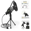 USB Kondensator Mikrofon Nierencharakteristik Popfilter Konferenz Streaming
