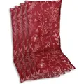 GO-DE Textil, Sesselauflage Hochlehner, 4er Set, Farbe: rot, Maße: 120 cm x 50 cm x 6 cm, Rueckenhoehe: 70 cm - Rot