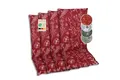 GO-DE Textil Bequeme und attraktive Polsterauflagen für Hochlehner-Gartenstühle (4er-Set, Blumen und Stengel rot, Hochlehner)