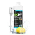 BiOHY Glas- und Oberflächenreiniger (1l Flasche) + Dosierer | Glasreiniger Konzentrat für streifenfreien Glanz | ergiebiger Glas & Kunststoffreiniger | Fettlöser & Kalkreiniger